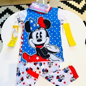 NWT Minnie Mouse 4th of July pj set (4pcs)